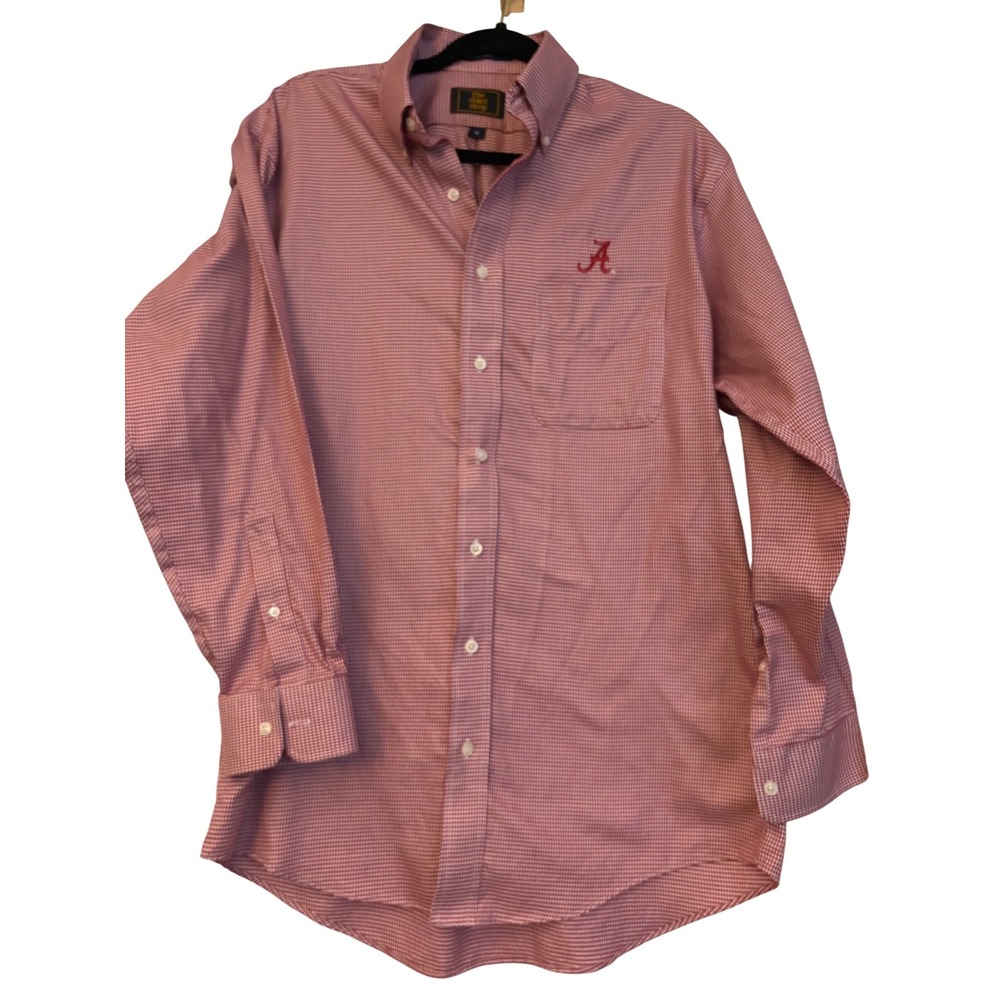 The Shirt Shop Alabama Crimson Tide Houndstooth ButtonDown Shirt Mens M Red  Wht